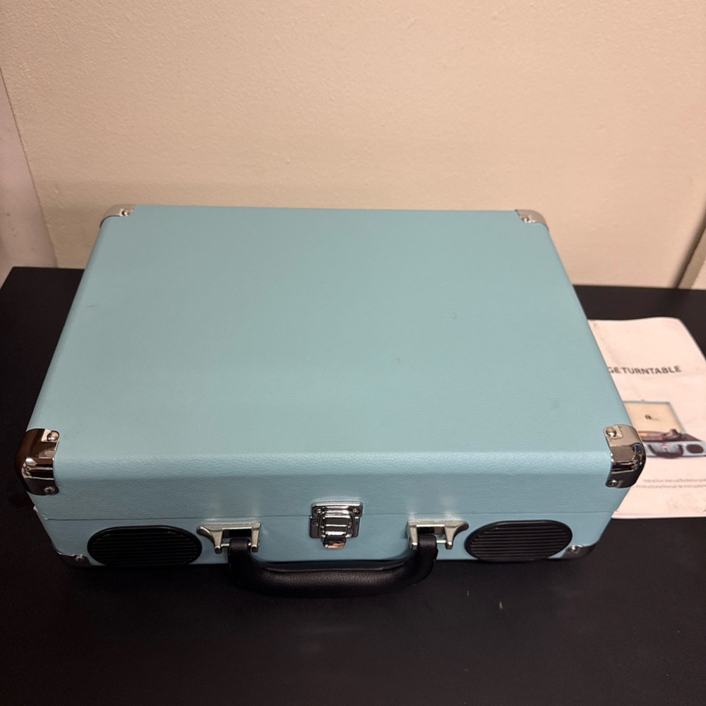 1 By One Vintage Turntable Turquoise Blue - No Power Adapter Included